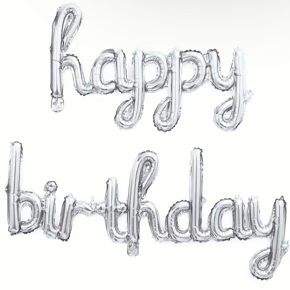 Silver Happy Birthday Balloon Set